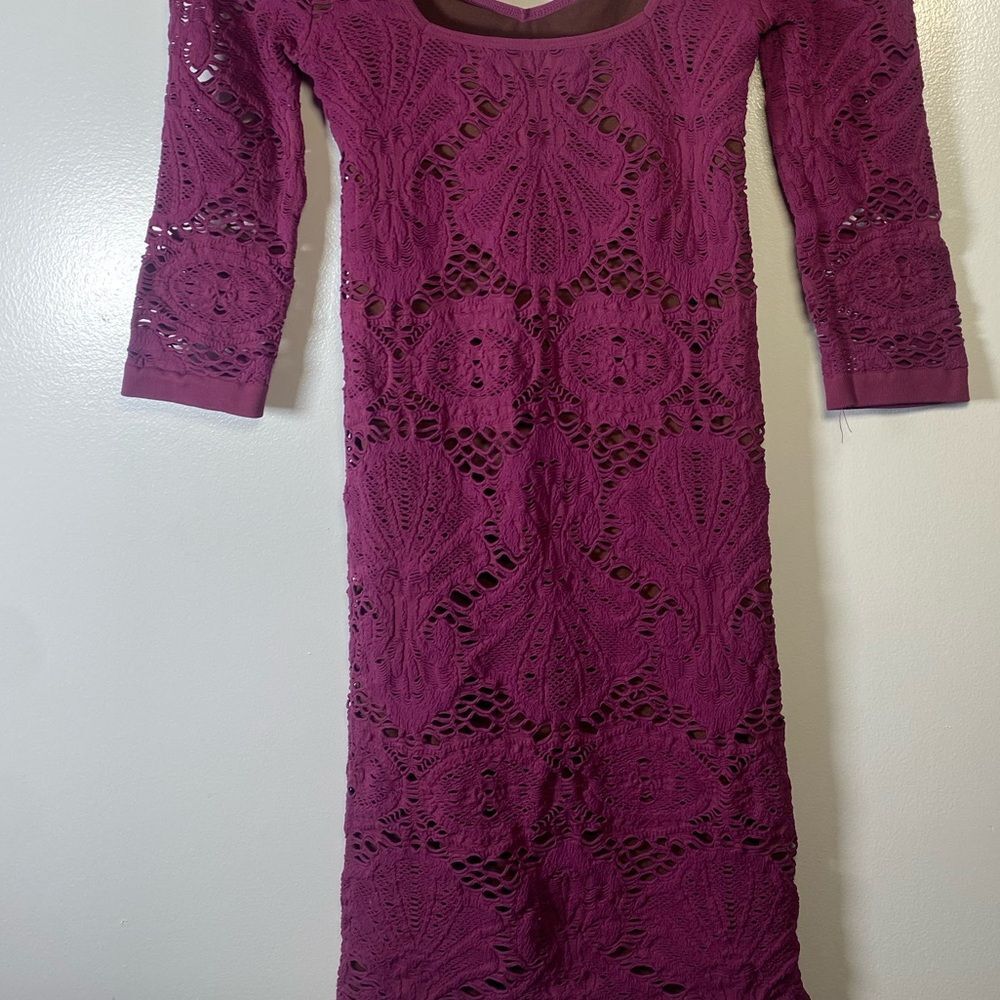 Long Sleeve Lace Dress in Hot Pink! Valentine’s Day - Picture 4 of 5
